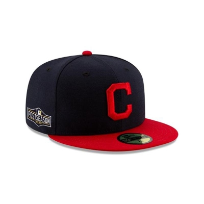 Cleveland Indians Gorra | New Era MLB Postseason Side Patch 59fifty Fitted Cap Mexico - Azules